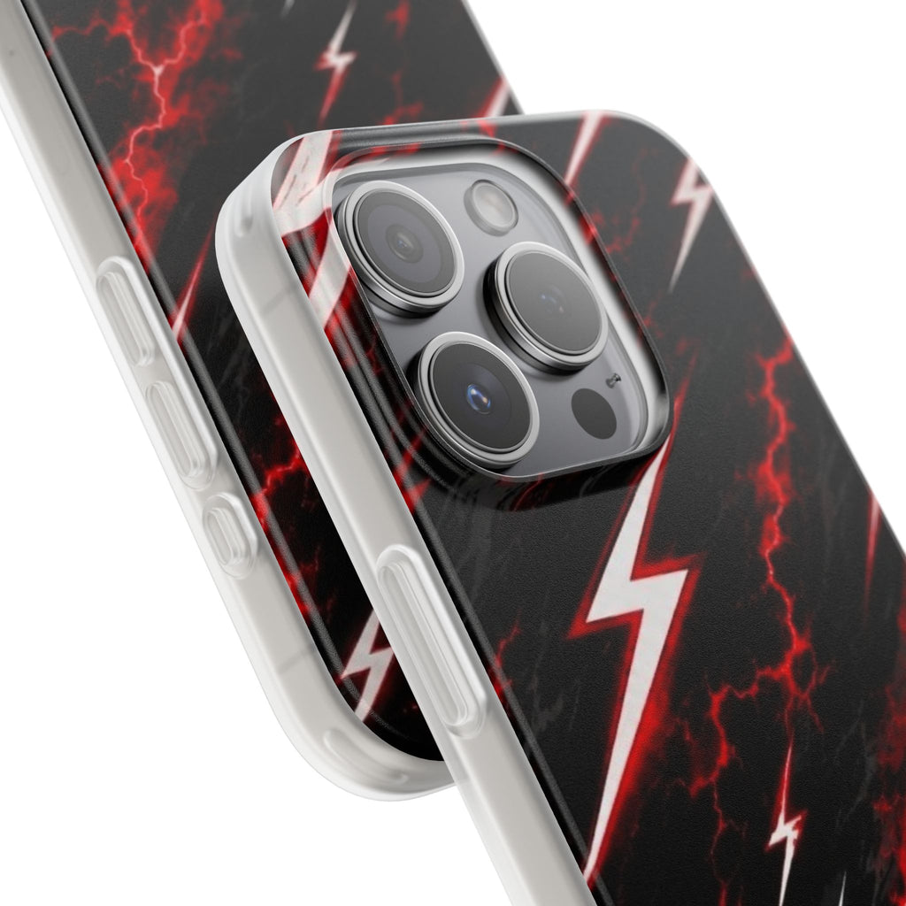 Phone Case — Red Lightning Bolt Storm Flexi Case
