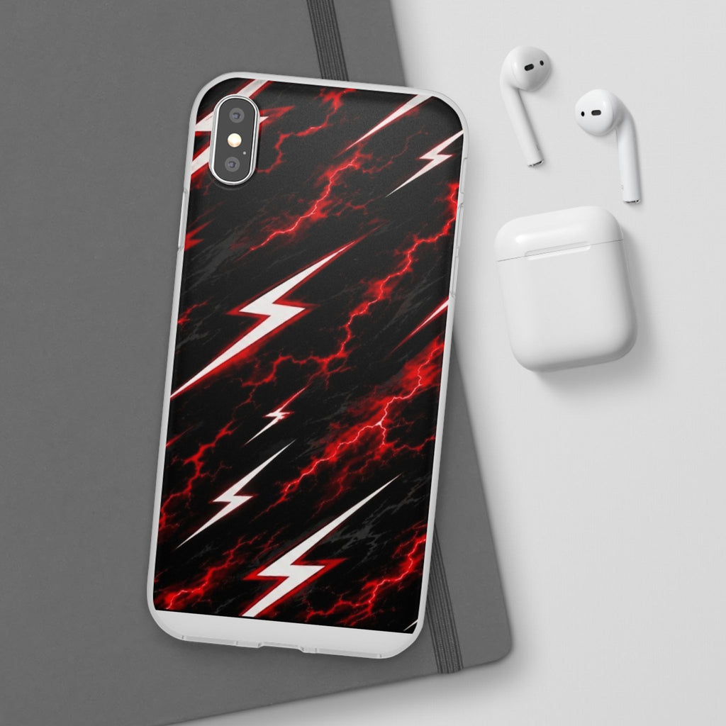 Phone Case — Red Lightning Bolt Storm Flexi Case