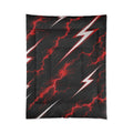 Lightning Bolt Comforter — Black & Red Electric Storm Bed Cover