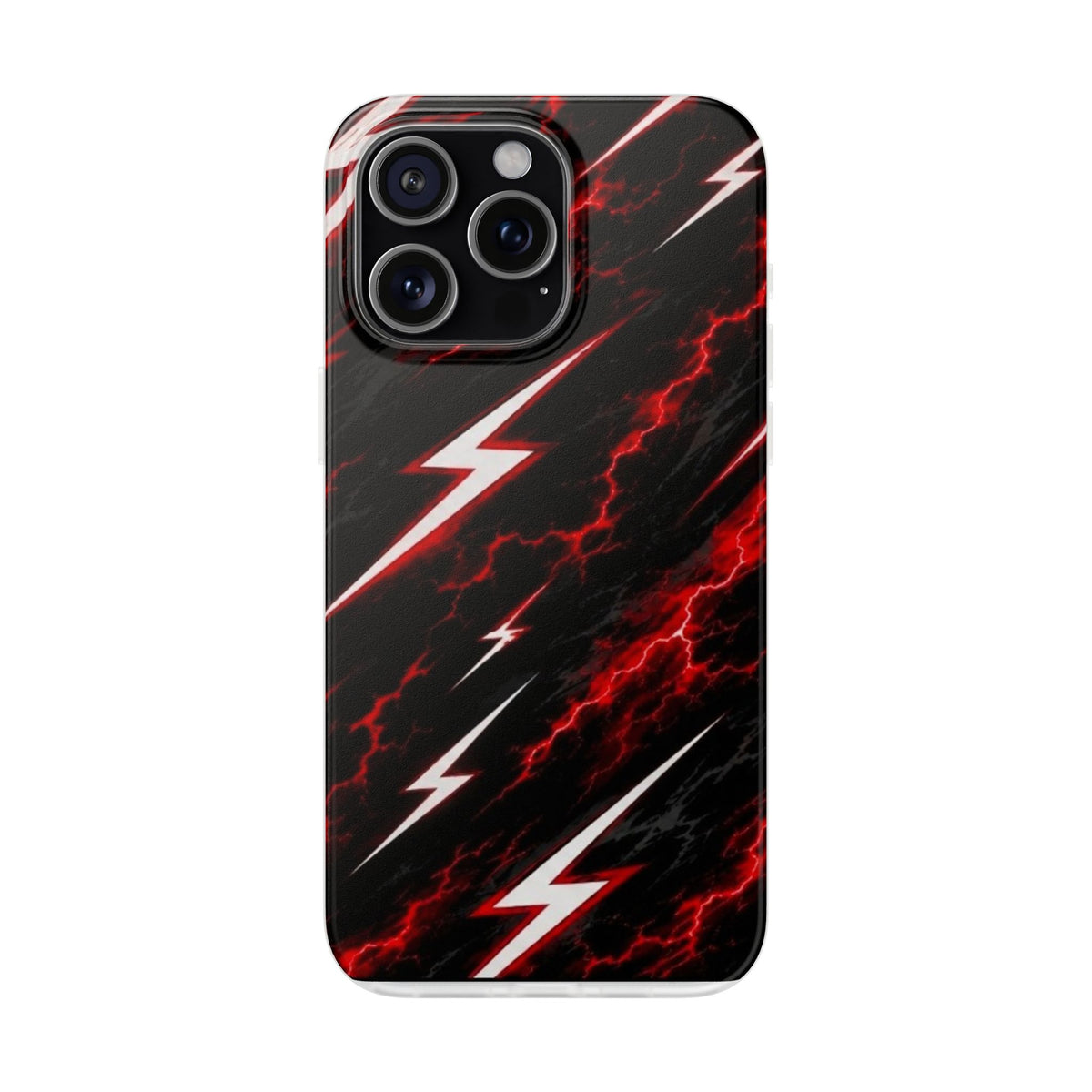 Phone Case — Red Lightning Bolt Storm Flexi Case