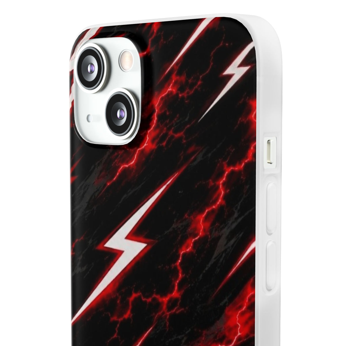 Phone Case — Red Lightning Bolt Storm Flexi Case