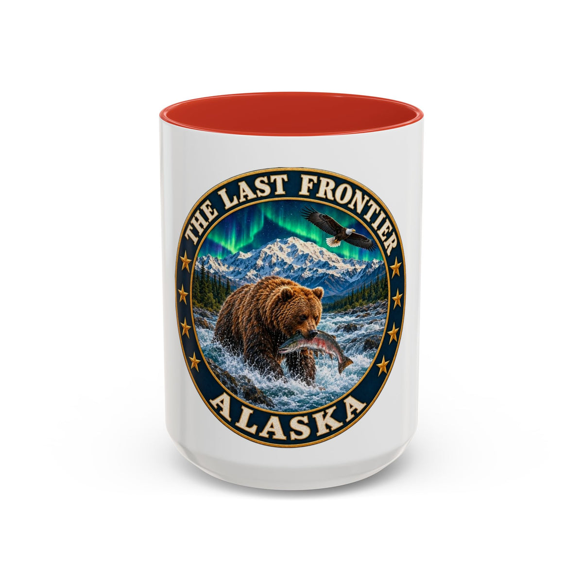 Alaska The Last Frontier Mug — Bear & Northern Lights Coffee Cup (11/15oz)