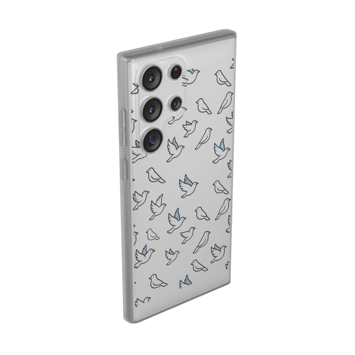 Dove Pattern Flexi Phone Case — Minimal White Bird Protective Case