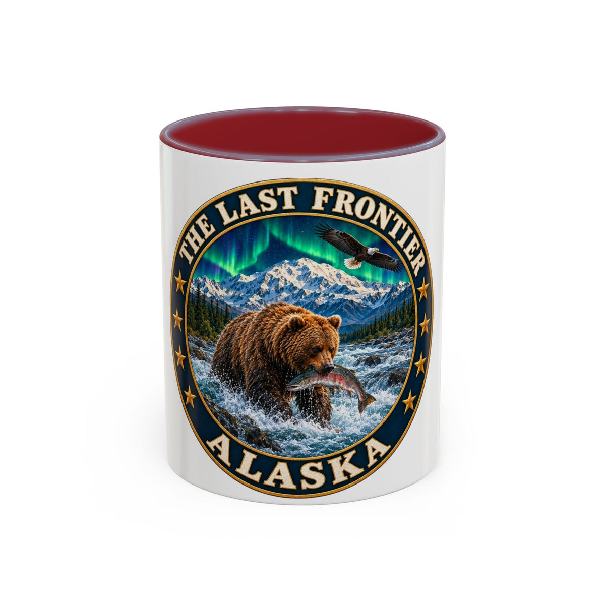 Alaska The Last Frontier Mug — Bear & Northern Lights Coffee Cup (11/15oz)