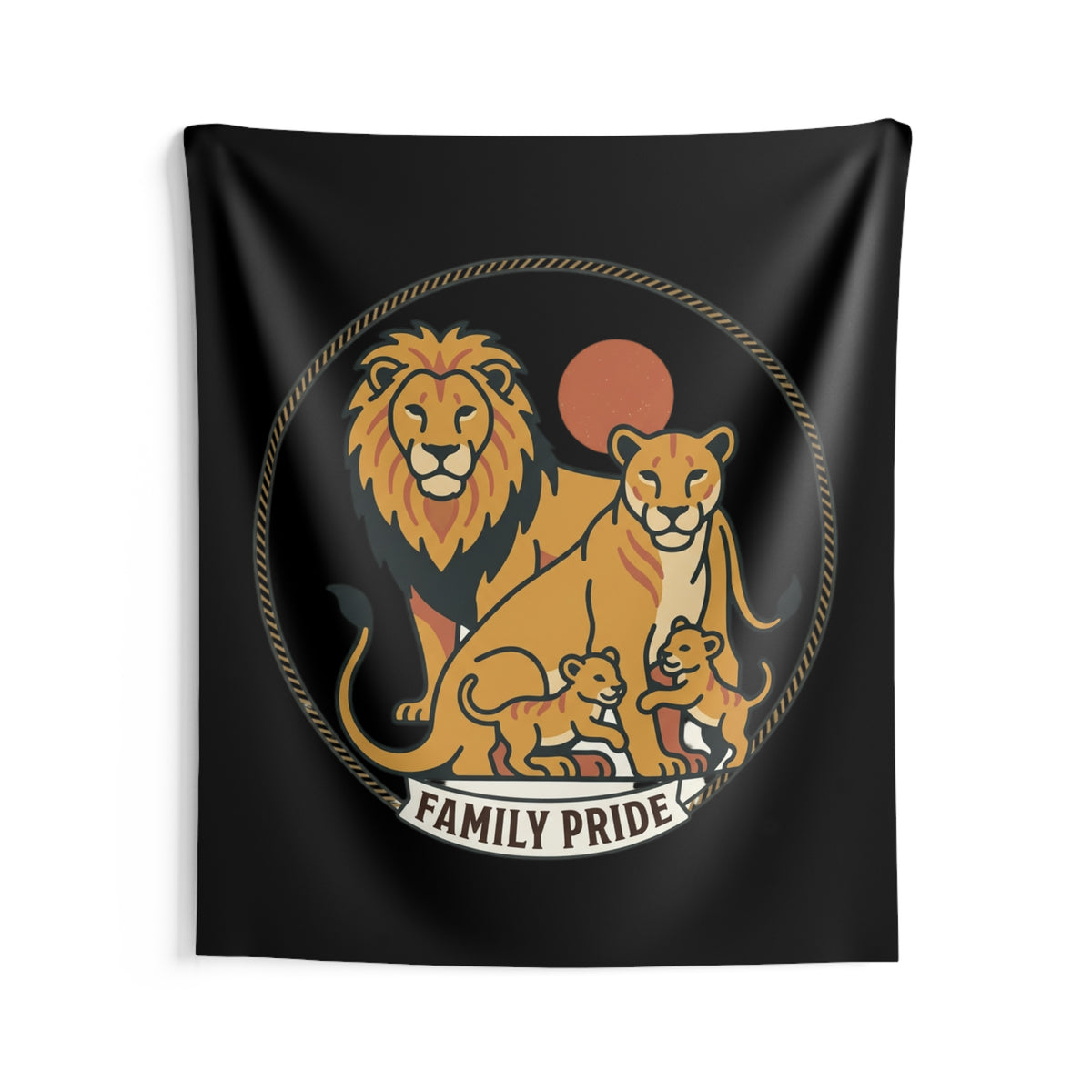 Family Pride Lion Tapestry — Indoor Wall Hanging