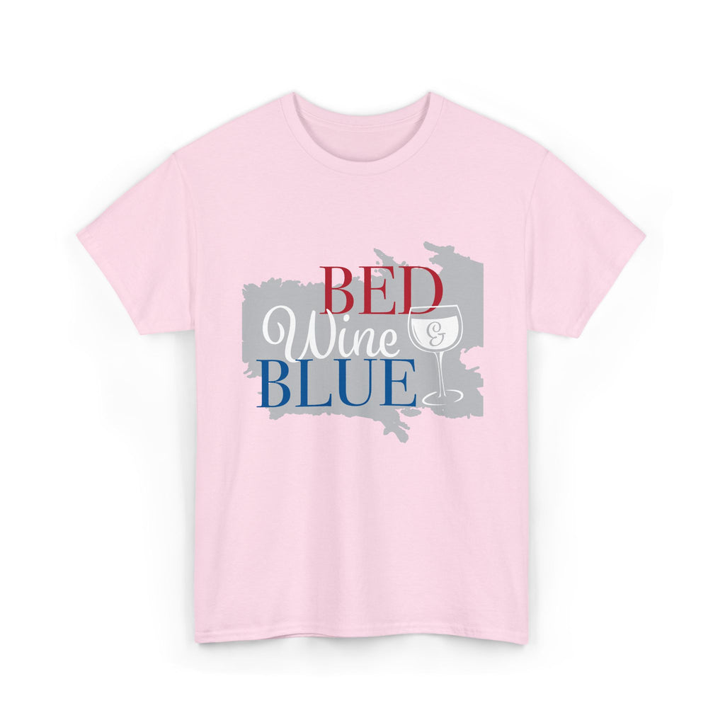 Bed Wine Blue T-Shirt — Patriotic Red White & Blue Graphic Tee