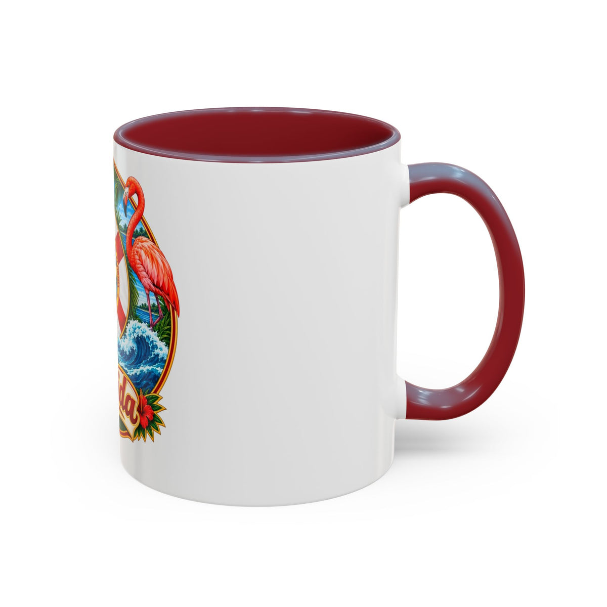 Florida Vintage Travel Coffee Mug — Flamingo, Alligator & State Seal Accent Mug