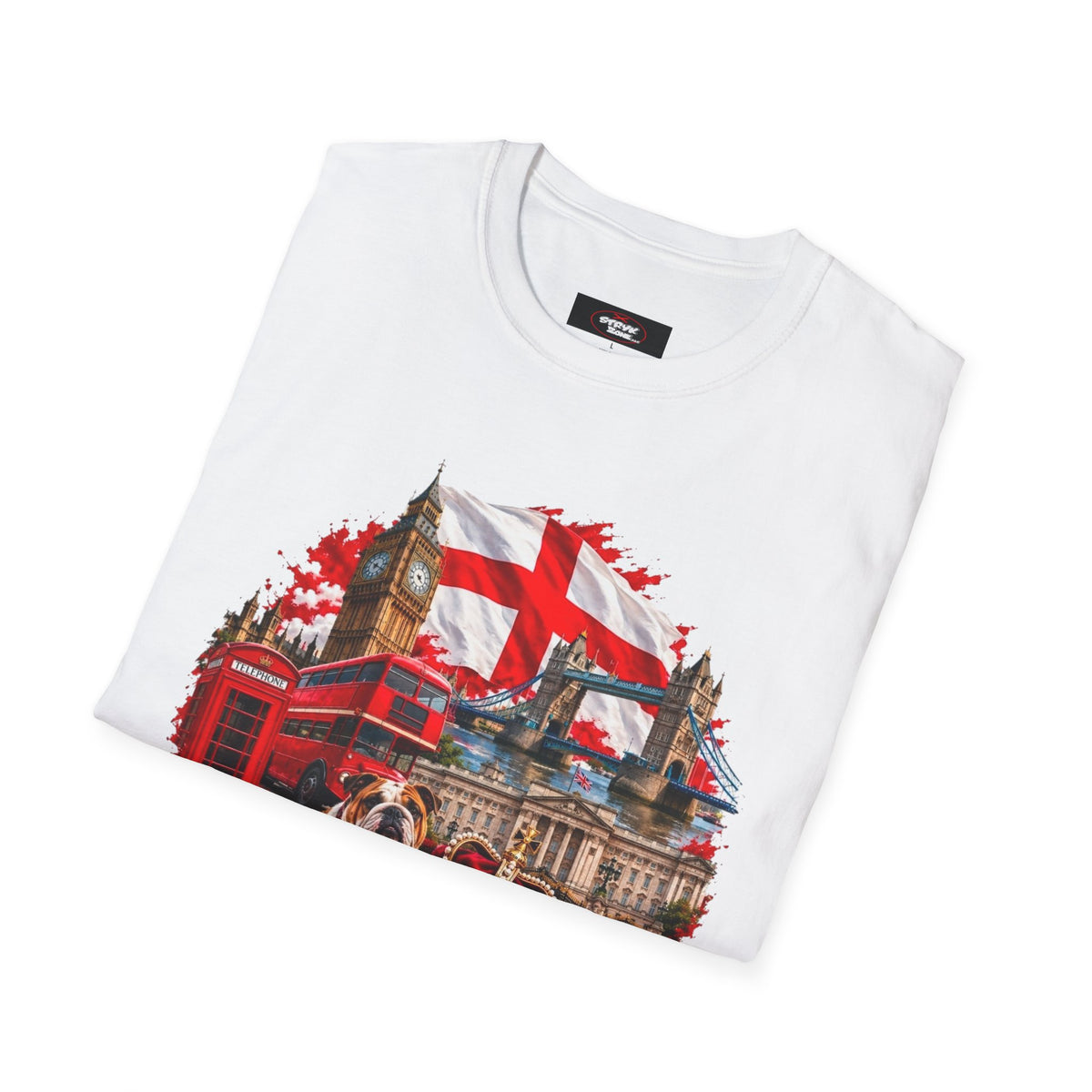 England Collage T‑Shirt — London Icons & St. George’s Flag Design
