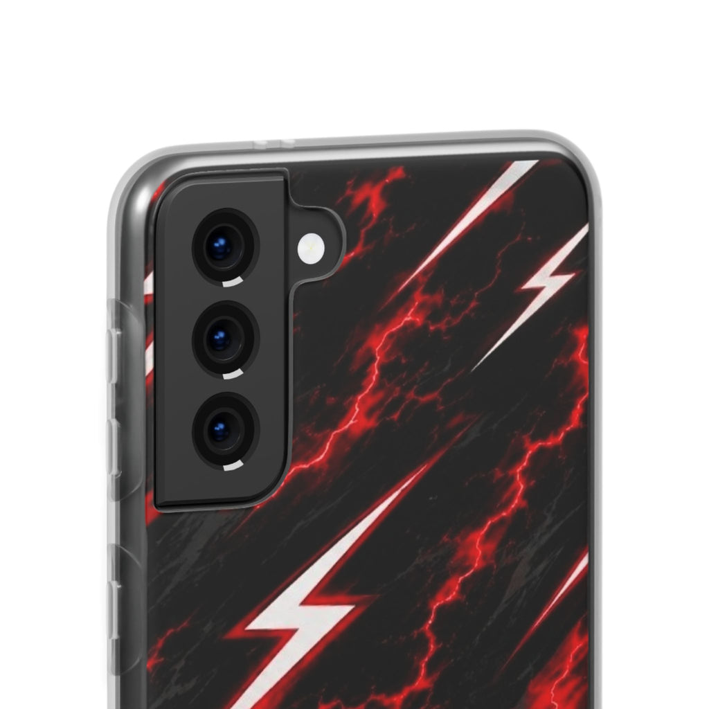 Phone Case — Red Lightning Bolt Storm Flexi Case