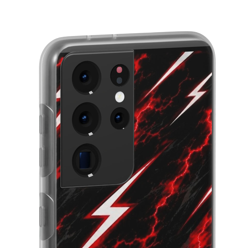 Phone Case — Red Lightning Bolt Storm Flexi Case