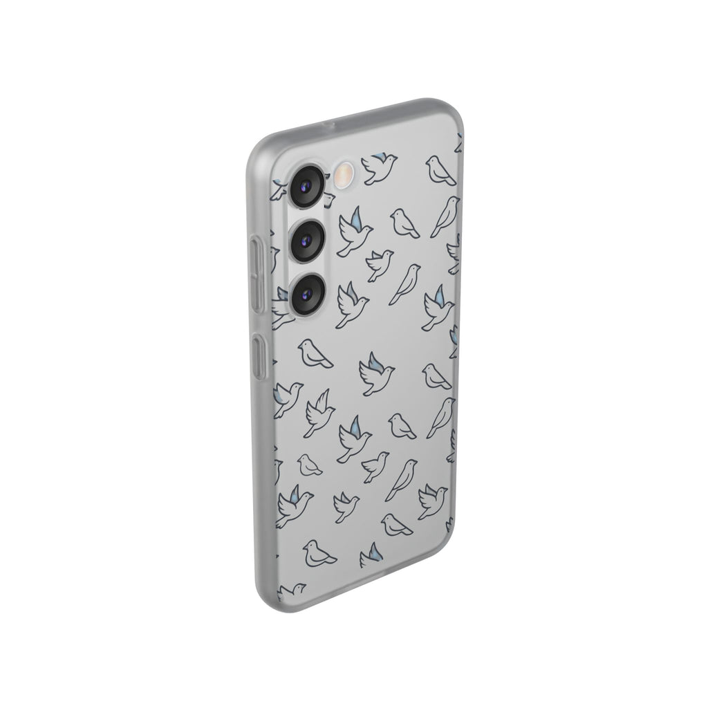 Dove Pattern Flexi Phone Case — Minimal White Bird Protective Case