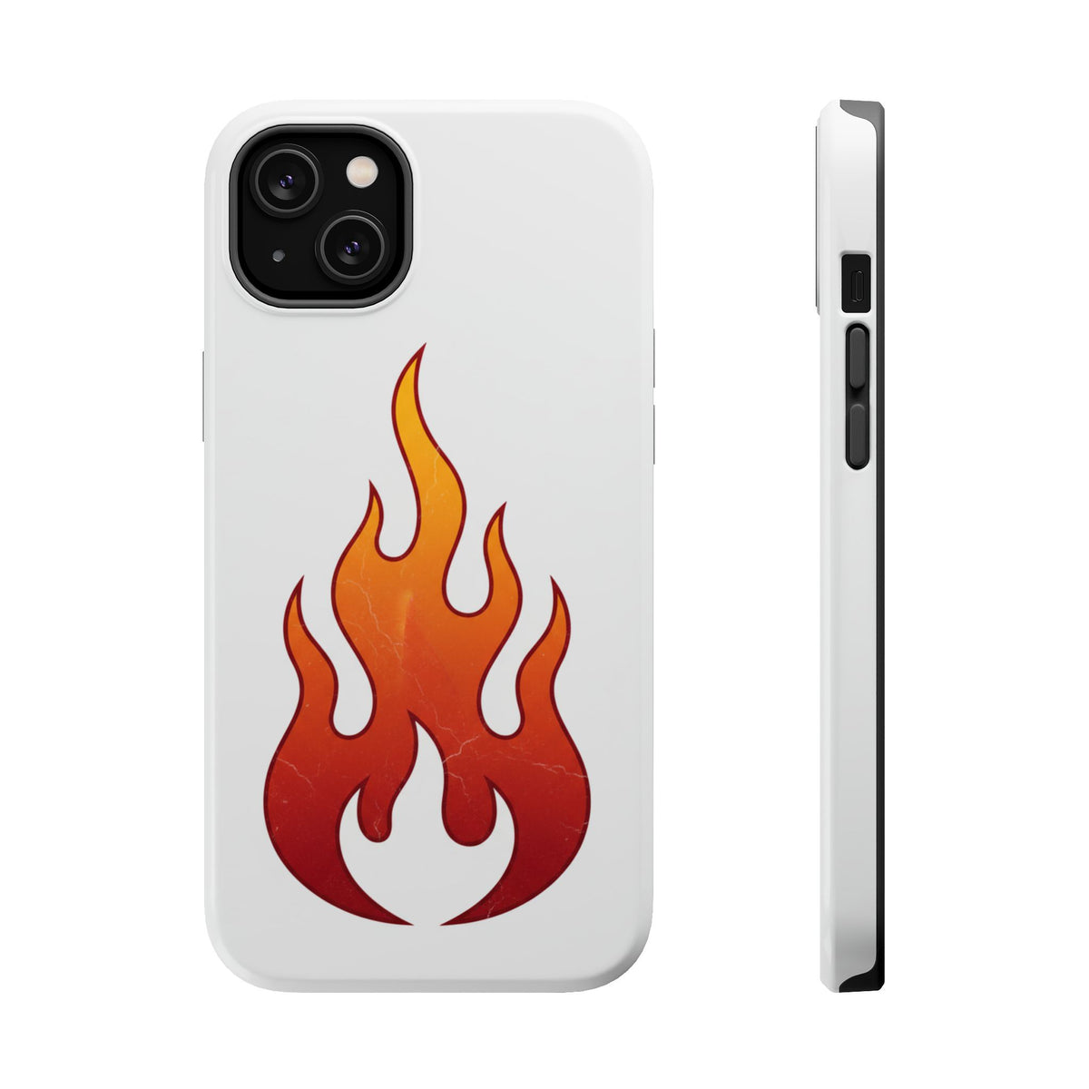 Flame Graphic Phone Case — Magnetic Impact‑Resistant Protective Cover