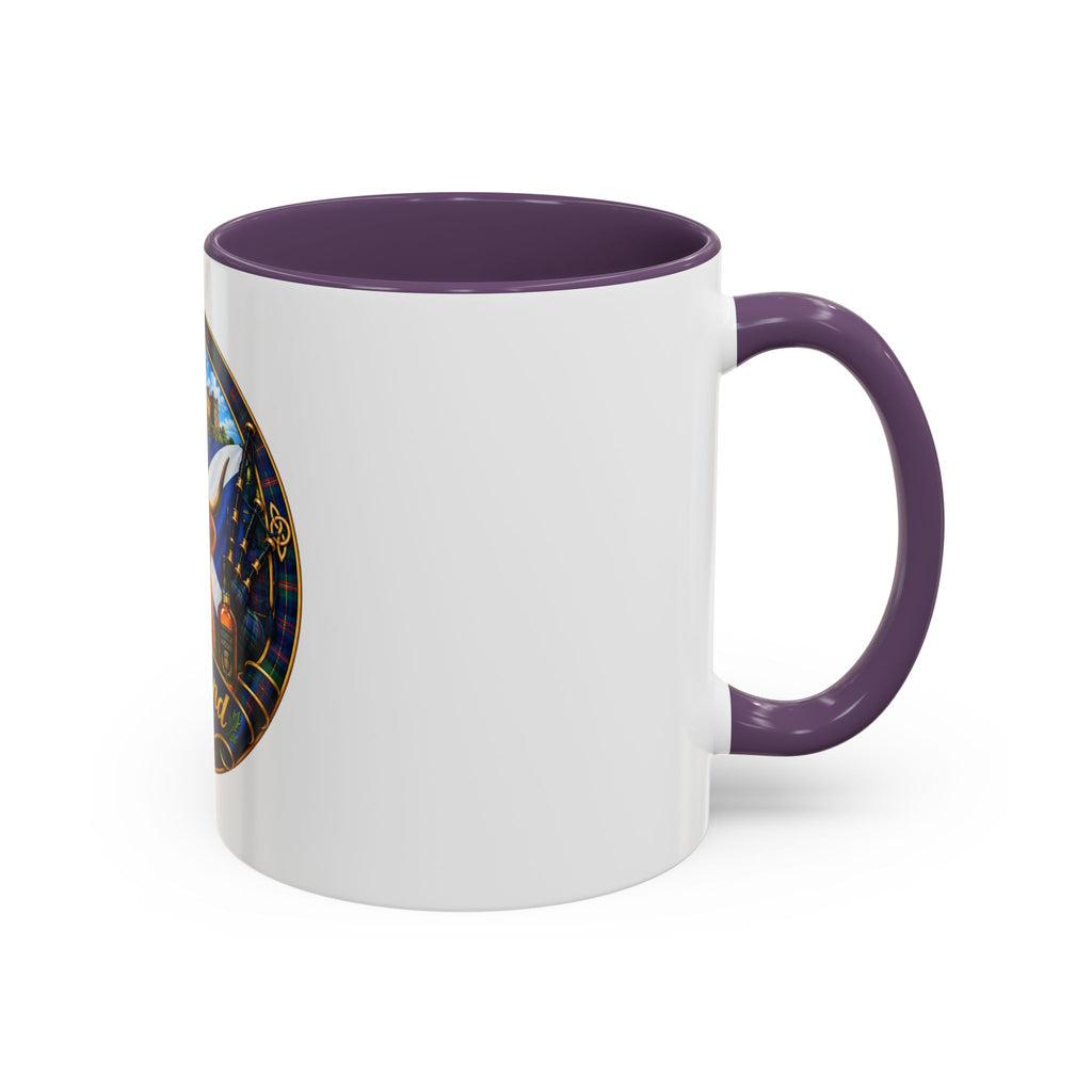 Scotland Highland Cow Accent Coffee Mug — Scottish Castle & Thistle Design