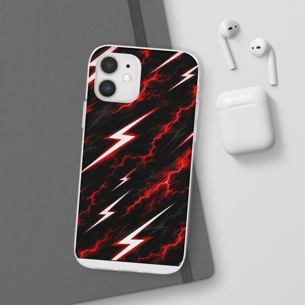 Phone Case — Red Lightning Bolt Storm Flexi Case