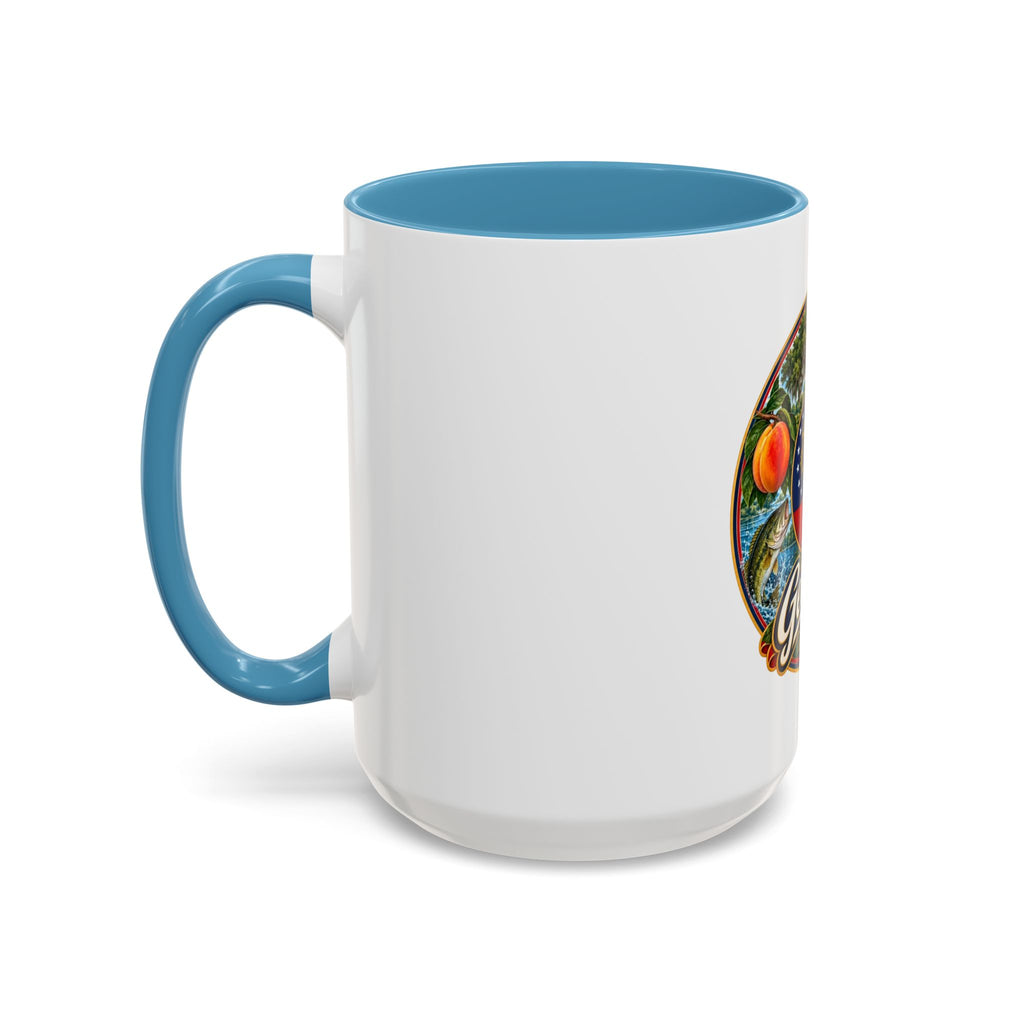 Georgia State Emblem Coffee Mug – Peach, Magnolia & Outdoors Souvenir (11/15oz)
