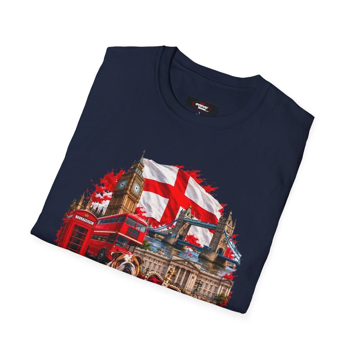 England Collage T‑Shirt — London Icons & St. George’s Flag Design