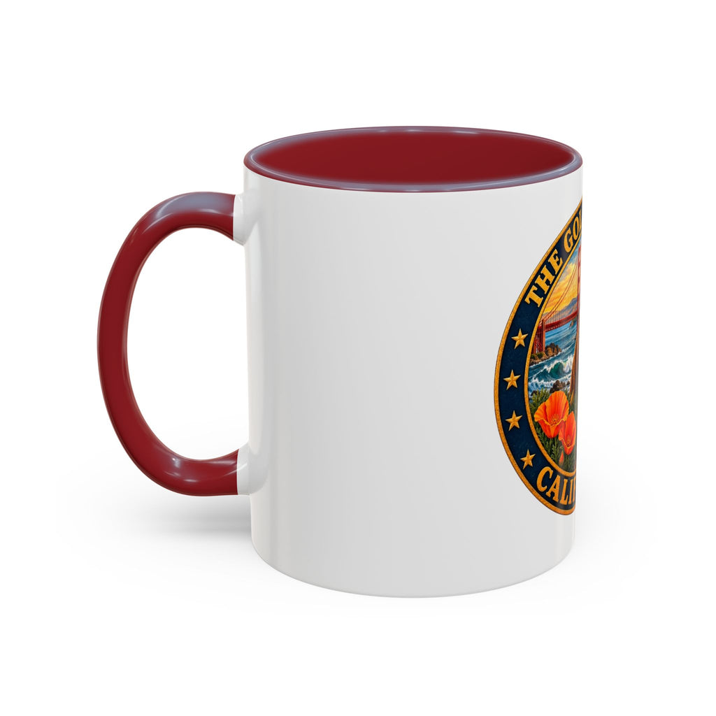 California Golden State Coffee Mug — Bear, Golden Gate & Poppies Accent Mug