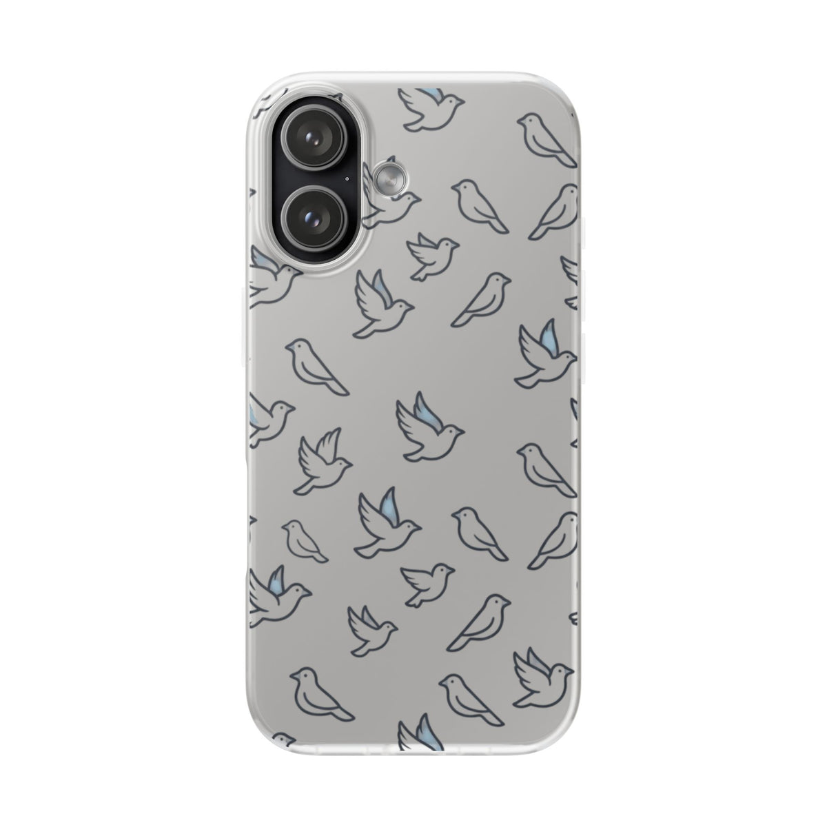 Dove Pattern Flexi Phone Case — Minimal White Bird Protective Case