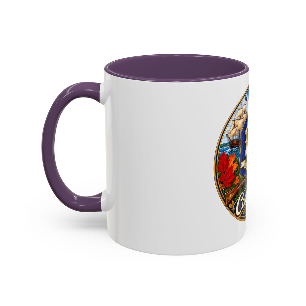 Connecticut State Crest Accent Coffee Mug — Scenic State Seal Design (11/15 oz)