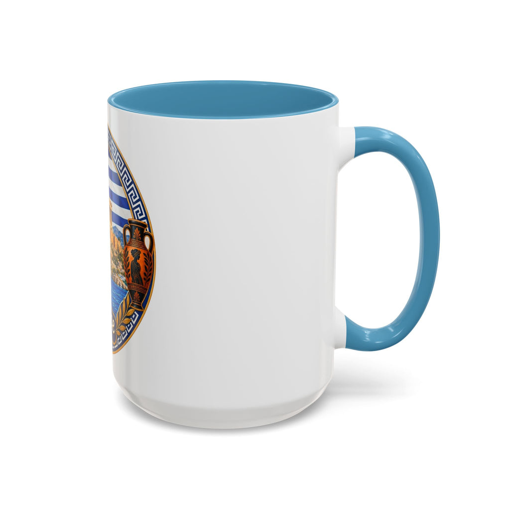 Greece Scenic Accent Coffee Mug – Acropolis, Olive & Blue Flag Design (11/15oz)