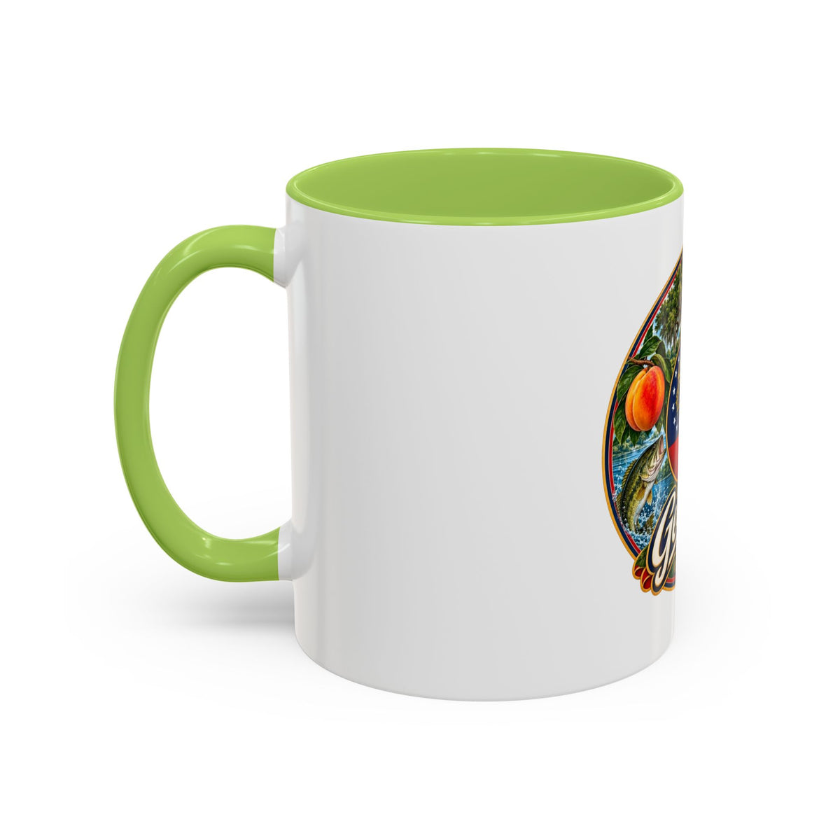 Georgia State Emblem Coffee Mug – Peach, Magnolia & Outdoors Souvenir (11/15oz)