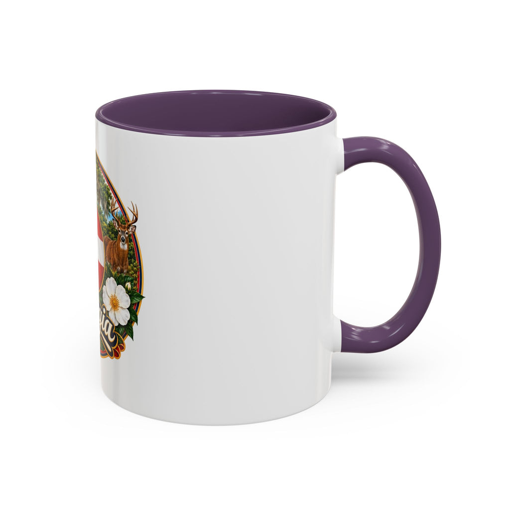 Georgia State Emblem Coffee Mug – Peach, Magnolia & Outdoors Souvenir (11/15oz)