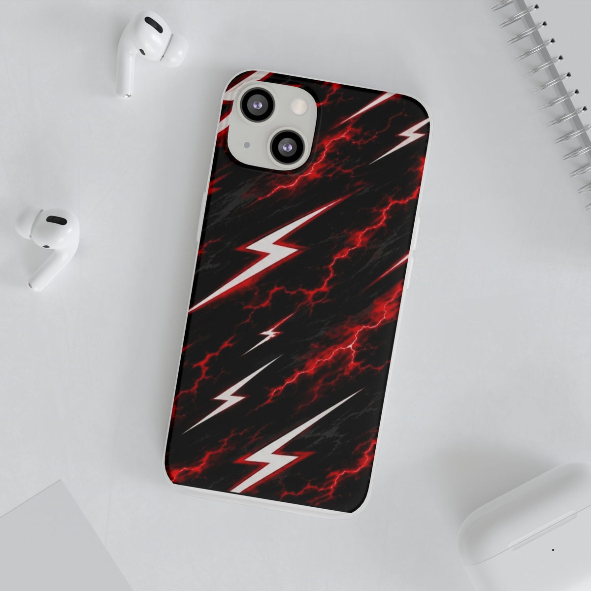 Phone Case — Red Lightning Bolt Storm Flexi Case