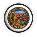 Arizona Grand Canyon State Wall Clock – Southwestern Cactus & Roadrunner Decor