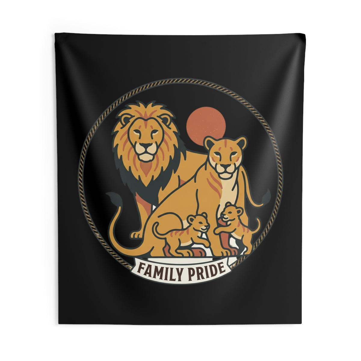 Family Pride Lion Tapestry — Indoor Wall Hanging