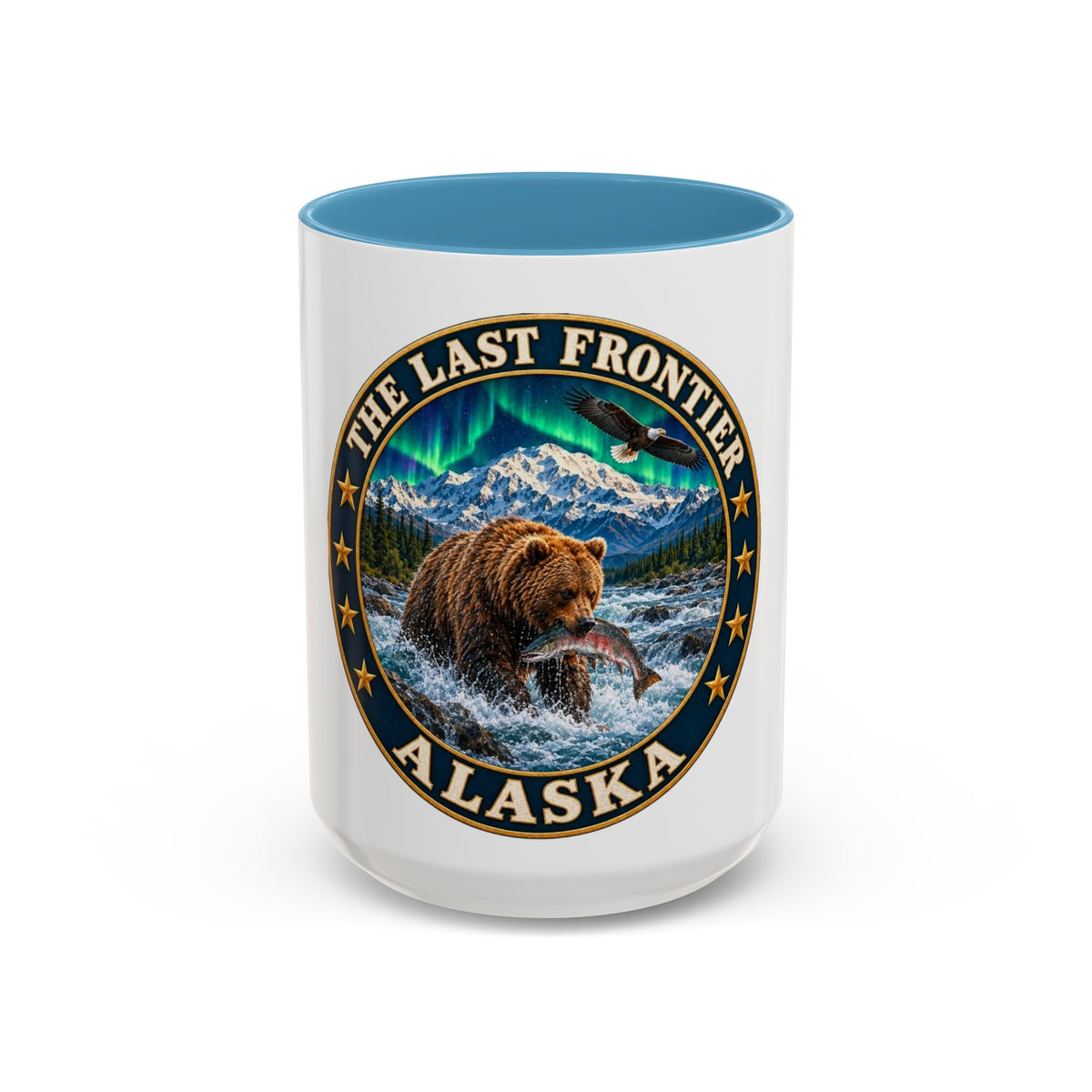 Alaska The Last Frontier Mug — Bear & Northern Lights Coffee Cup (11/15oz)