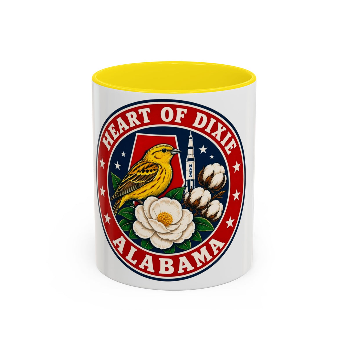 Alabama 'Heart of Dixie' Accent Coffee Mug — Magnolia & Yellowhammer State Pride