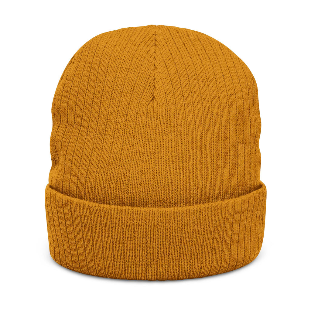 Embroidered Ribbed Beanie with 'Locked In' Logo – Warm Winter Knit Cap