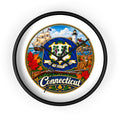 Connecticut State Emblem Wall Clock — Scenic Lighthouse, Ship & Maple Leaf Decor