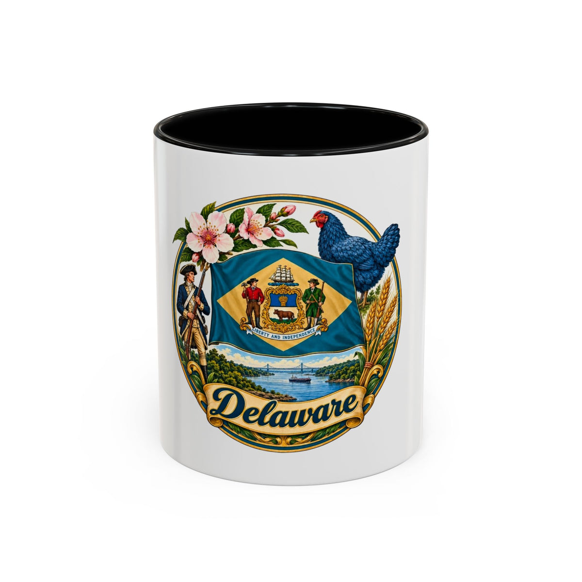 Delaware State Seal Accent Coffee Mug – 11/15oz