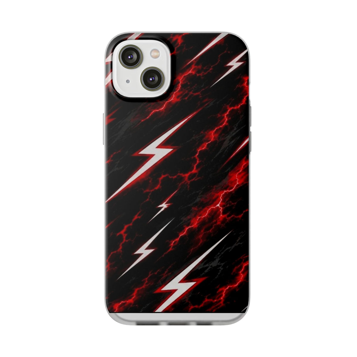 Phone Case — Red Lightning Bolt Storm Flexi Case