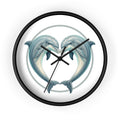 Dolphin Heart Wall Clock — Nautical Coastal Decor for Beach Lovers