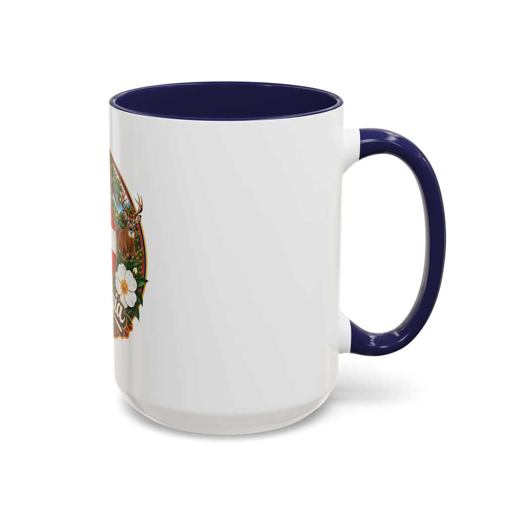 Georgia State Emblem Coffee Mug – Peach, Magnolia & Outdoors Souvenir (11/15oz)