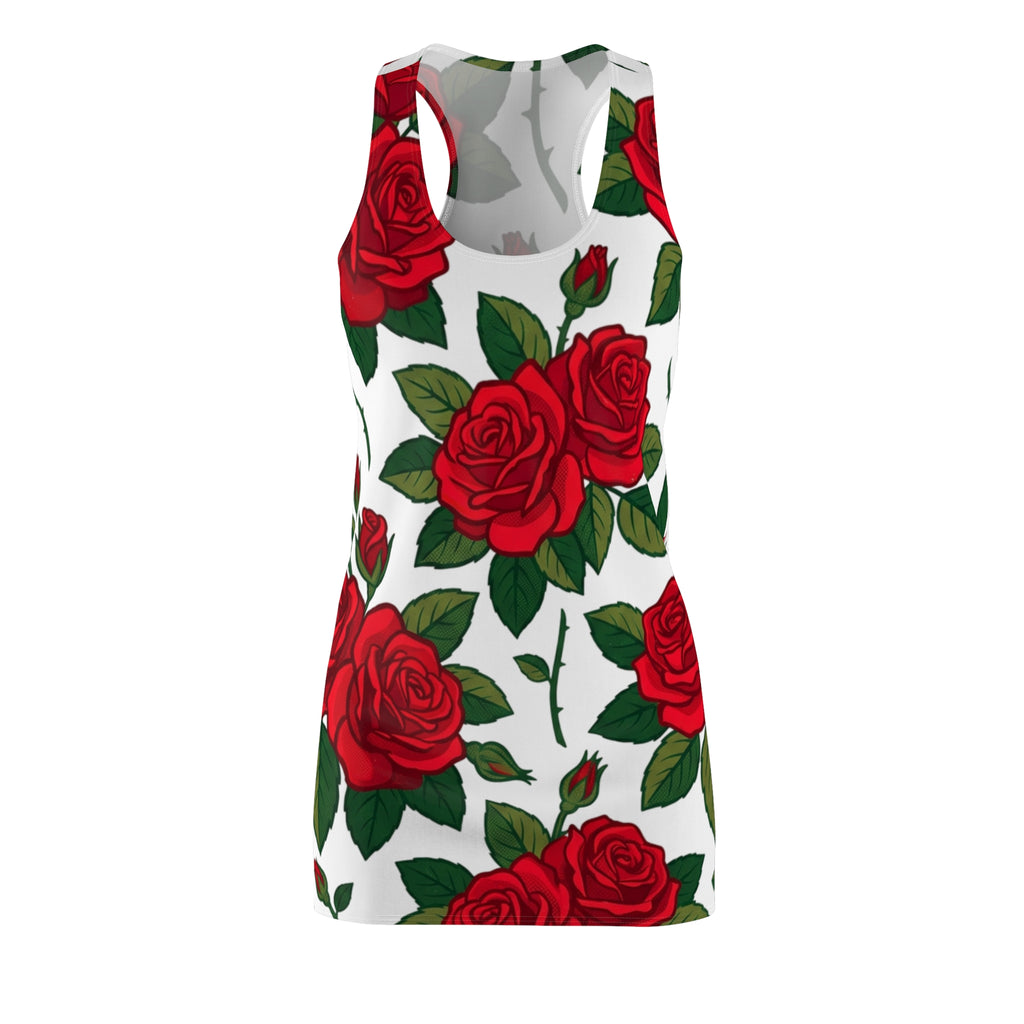 Red Rose All-Over Print Racerback Dress