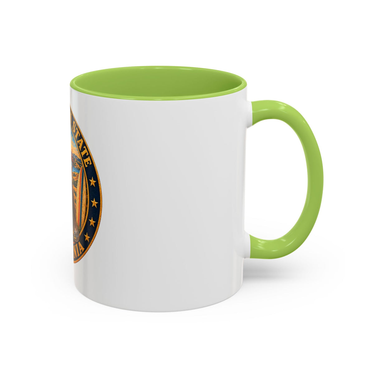California Golden State Coffee Mug — Bear, Golden Gate & Poppies Accent Mug