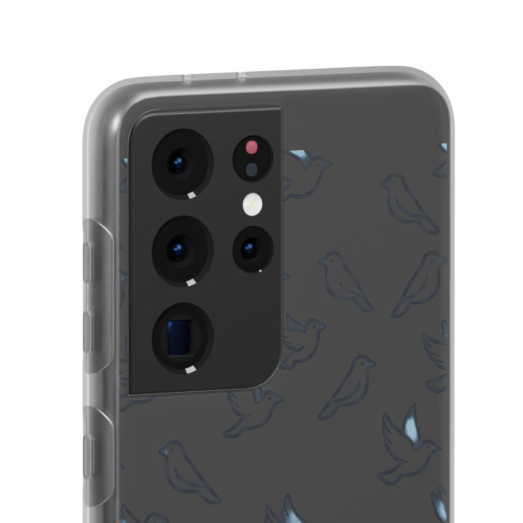 Dove Pattern Flexi Phone Case — Minimal White Bird Protective Case