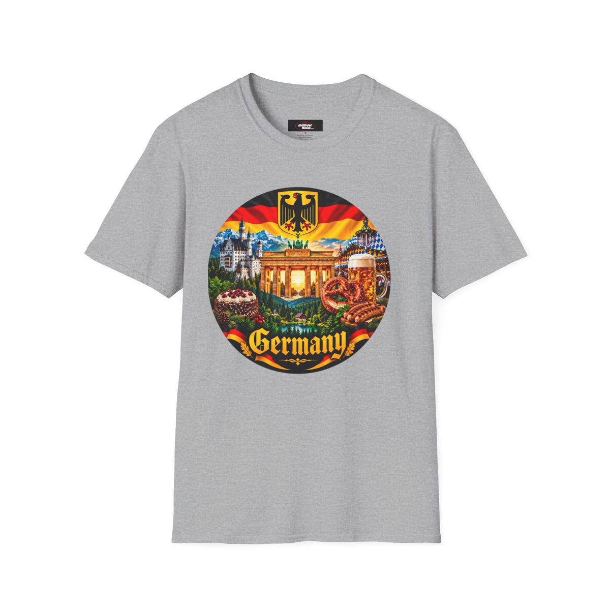 Germany Vintage Travel T-Shirt — Retro German Landmarks & Crest Graphic