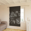 Equestrian Chalkboard Curtain — Horse Riding Gear Window Drapes