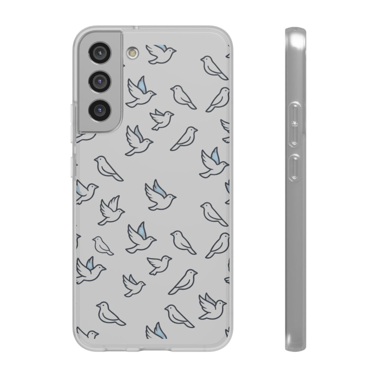 Dove Pattern Flexi Phone Case — Minimal White Bird Protective Case