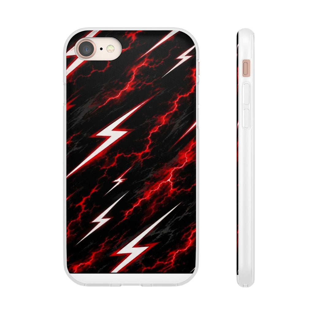 Phone Case — Red Lightning Bolt Storm Flexi Case