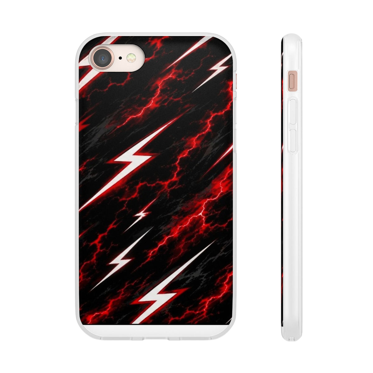 Phone Case — Red Lightning Bolt Storm Flexi Case