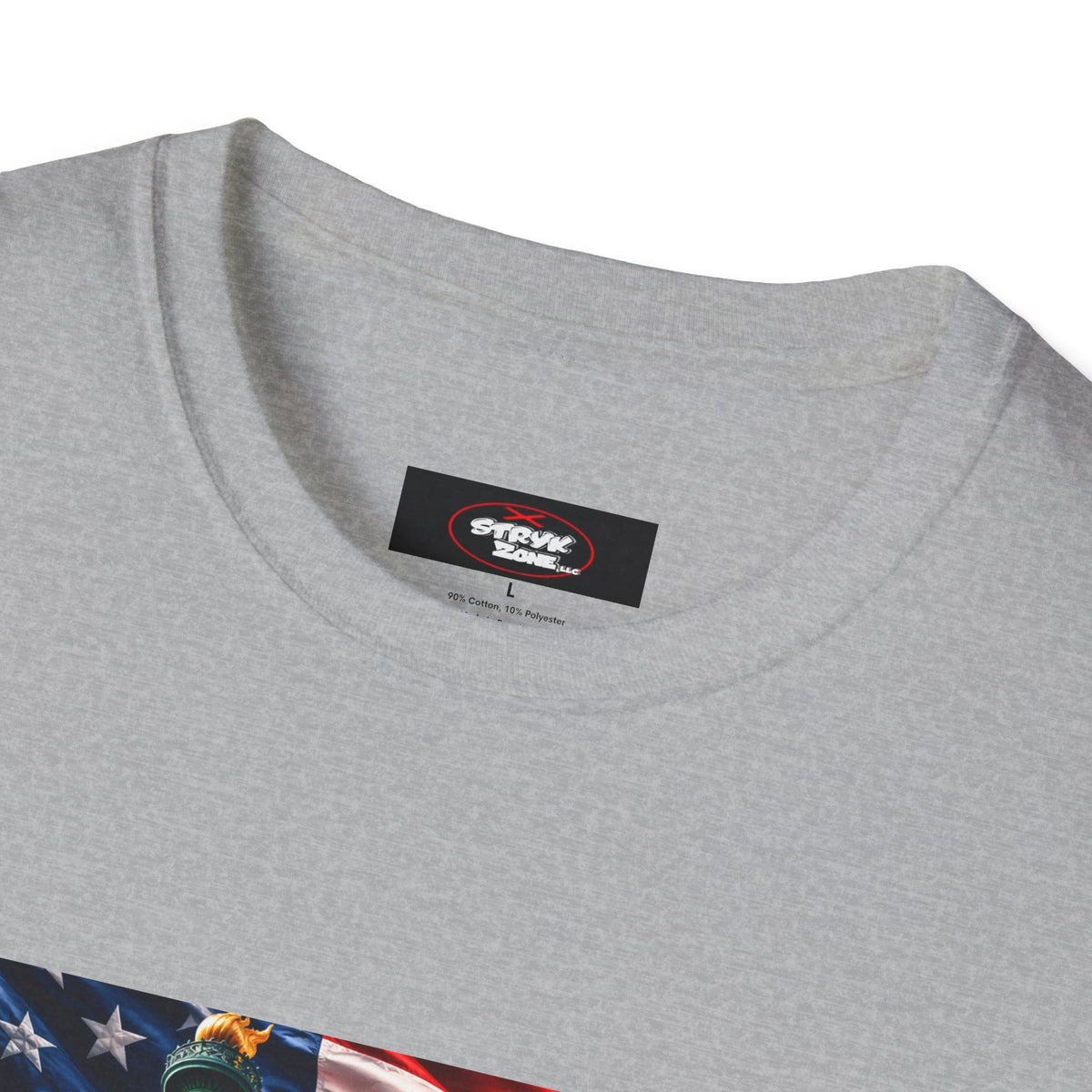 Patriotic USA Montage T-Shirt – Eagle, Statue of Liberty & American Flag Design