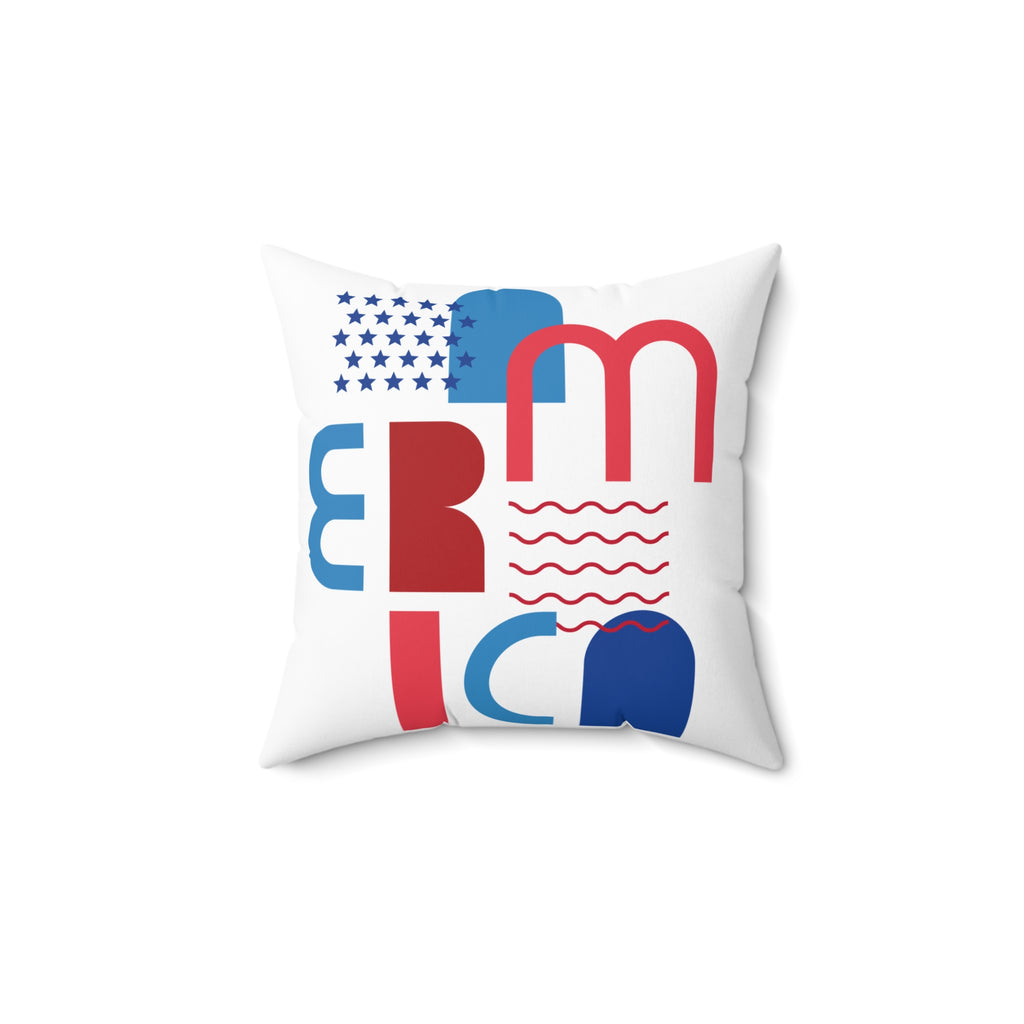 Patriotic 'America' Graphic Throw Pillow — Red White Blue Fourth of July Decor