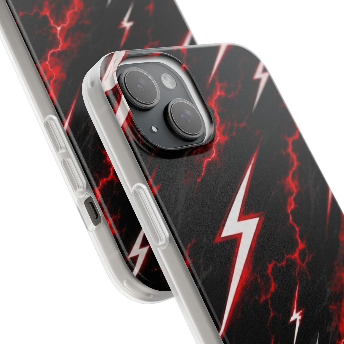 Phone Case — Red Lightning Bolt Storm Flexi Case