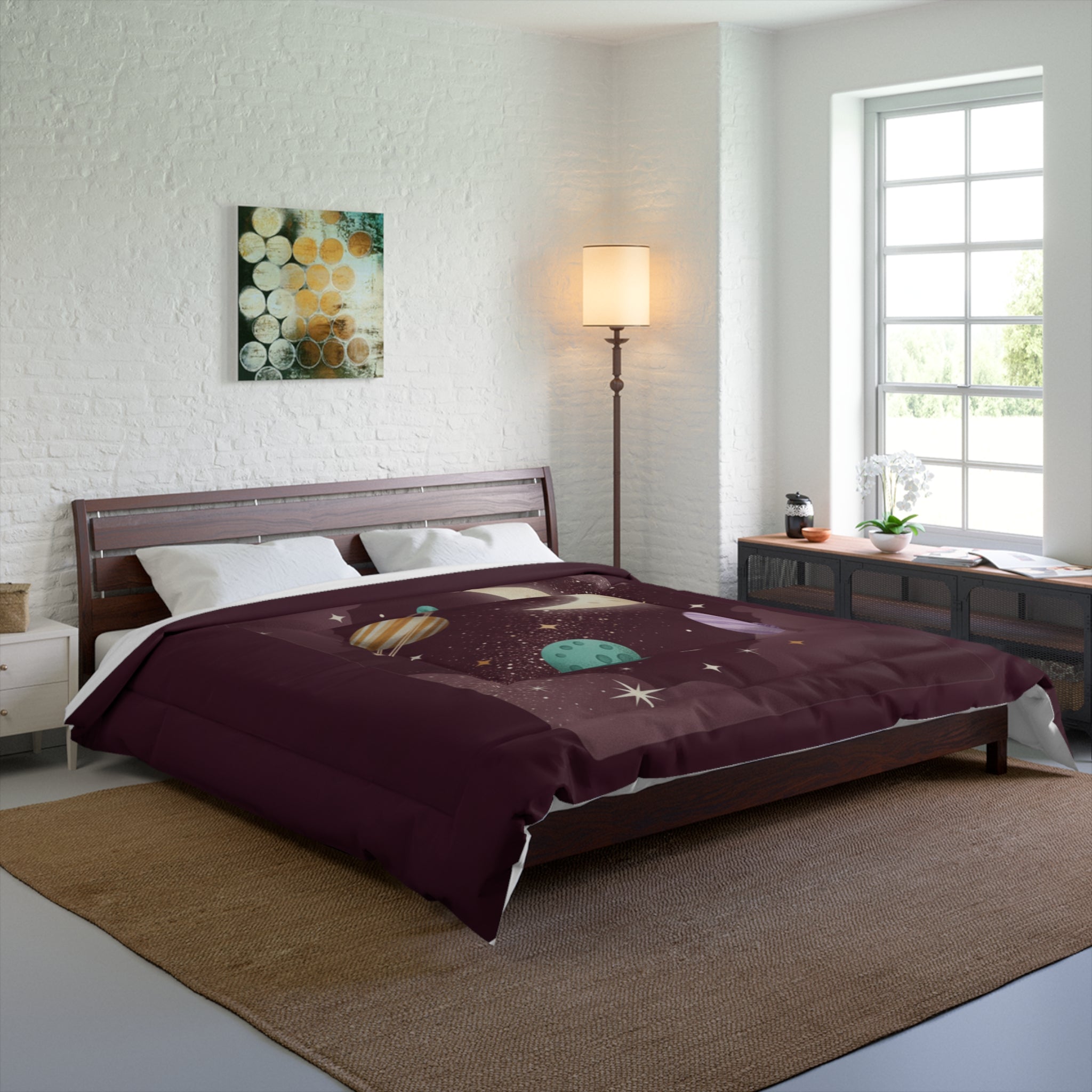 Celestial Moon & Planets Comforter — Stargazer Space Bedding