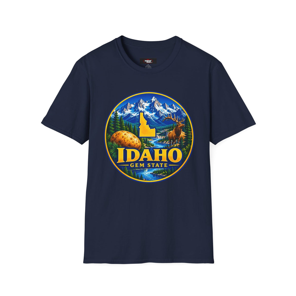 Idaho Gem State T-Shirt — Scenic Mountain, Moose & Potato State Pride